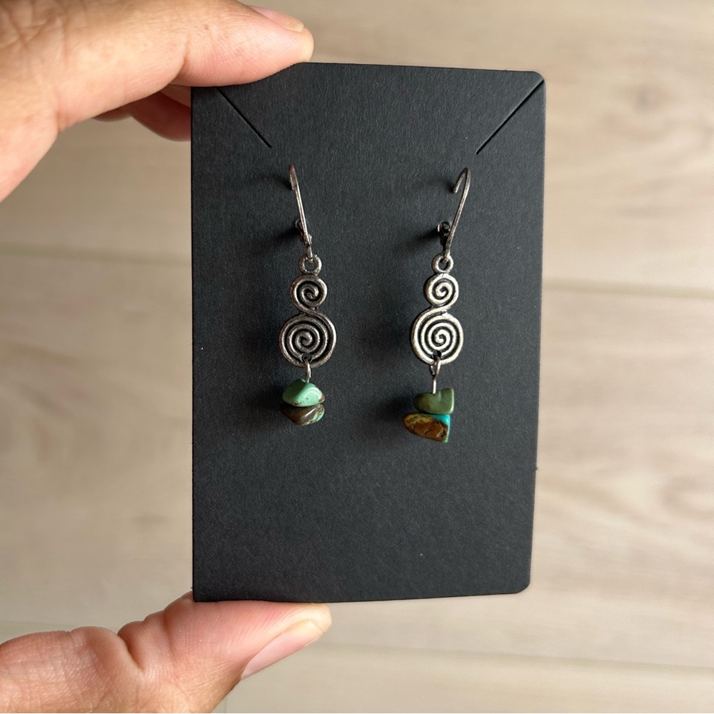 Turquoise Dangle Earrings - Picture 6 of 7